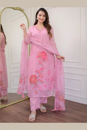 Lilots Women Floral Embroidered Regular Sequinned Kurta with Trousers & With Dupatta