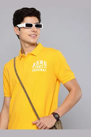 Aeropostale Brand Logo Embroidered Polo Collar Pure Cotton T-shirt