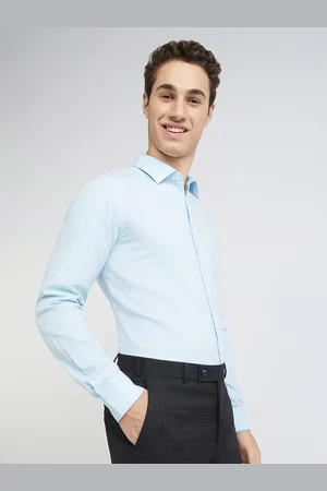 Park Avenue Men Slim Fit Check Self-Design Pure Cotton Formal Shirt