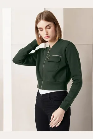 Miss Chase Women Washed Suede Crop Tailored Jacket