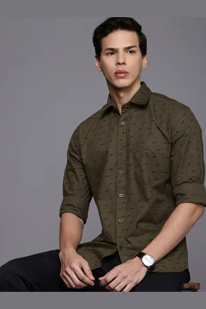 Kenneth Cole Men Premium Slim Fit Printed Pure Cotton Casual Shirt