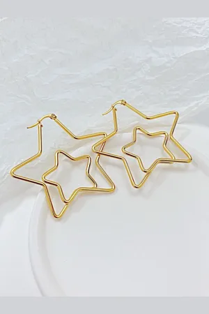ZIVOM Star Shaped Hoop Earrings