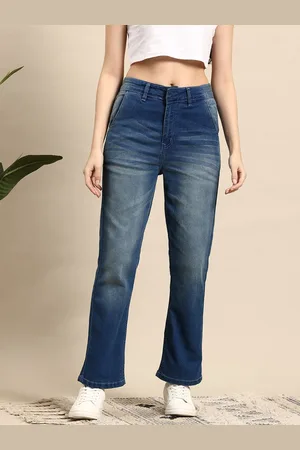 Mast & Harbour Women Straight Fit Light Fade Stretchable Jeans