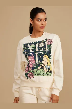 Kazo Women Graphic Printed Cotton Round Neck Long Sleeves Sweatshirt