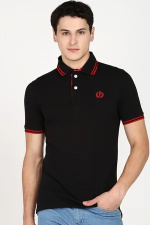 Provogue Men Polo Collar Applique Slim Fit T-shirt