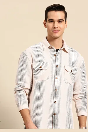 Mast & Harbour Men Striped Casual Relaxed Fit Shackets