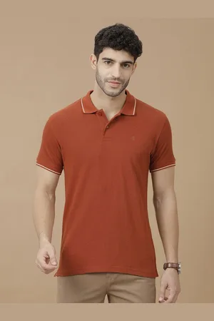 Linen Club Men Polo Collar Linen Blend Slim Fit T-shirt