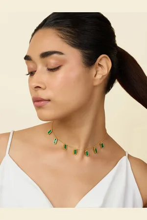 ISHARYA Brass Gold-Plated Choker Necklace