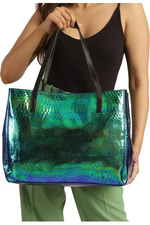 MINI WESST Printed Oversized Shopper Shoulder Bag with Applique