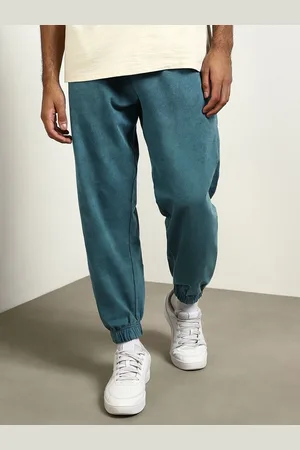 NOBERO Men Cotton Relaxed Fit Oversized Mid-Rise Joggers
