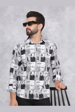 Crimsoune Club Men Classic Slim Fit Opaque Printed Casual Shirt