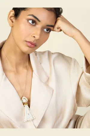 ISHARYA Brass Gold-Plated Tasselled Necklace