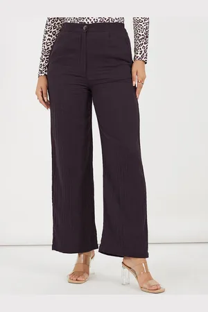 Styli Women Flared High-Rise Cotton Trouser