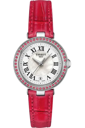 Tissot Women Embellished Analogue Leather Straps Watch T1260106611300