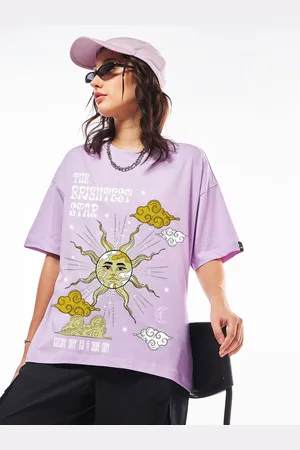 Bewakoof Women Graphic Printed Round Neck Cotton Oversized T-shirt