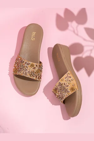 Inc 5 Women Embellished Ethnic Wedge Sandals