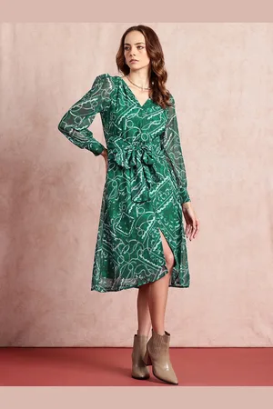 all about you Print Belted A-Line Midi Dress