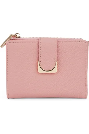 Globus Women Pink Textured Bi-Fold Wallet With Zip Coin Pocket