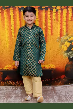 BownBee Boys Self-Design Sherwani Set