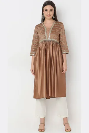 Ethnicity Embroidered Yoke Design Sequined Pleated Anarkali Kurta