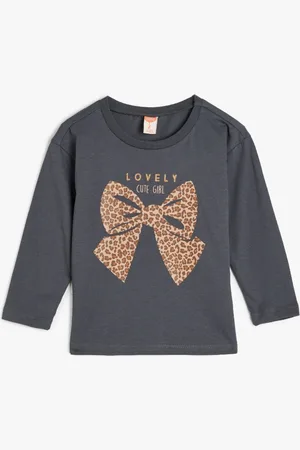Koton Girls Graphic Printed Round Neck Cotton T-shirt