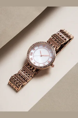 French Connection Women Embellished Dial Bracelet Style Straps Analogue Watch FCN0117RGM