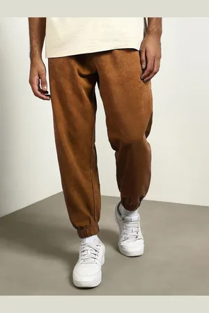 NOBERO Men Oversized-Fit Pure Cotton Mid-Rise Joggers