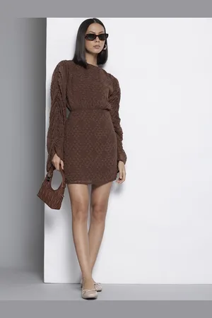 NA-KD Ruched Dobby Sheath Mini Dress