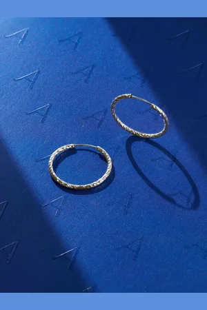 Accessorize Silver-Plated Beaded Circular Hoop Earrings
