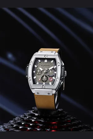 Giordano Men Dial & Leather Bracelet Style Straps Analogue Watch GZ-50098-01