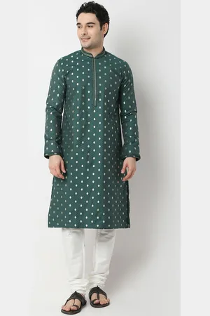Ethnicity Floral Mandarin Collar Straight Kurta With Trousers