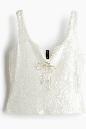 H&M Bow-Detail Sequined Top