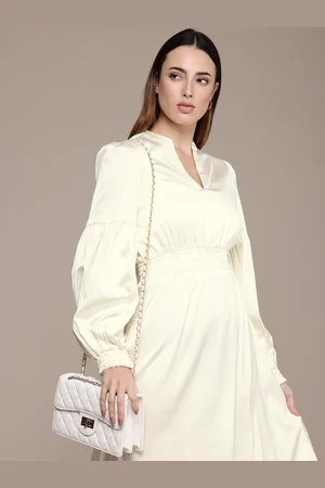 French Connection Bishop Sleeve A-Line Midi Dress
