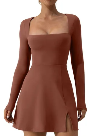 LULU & SKY Women Square Neck A-Line Mini Dress
