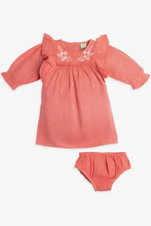 Ed-a-Mamma Girls Floral Print Cotton Puff Sleeve A-Line Dress