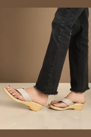 ICONICS Shimmery T-Strap Comfort Heels