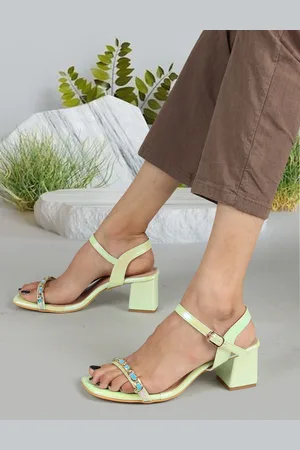Elle Embellished Open Toe Block Heels