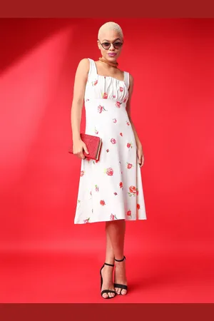 PURVAJA Women Floral Printed Fit & Flare Dress