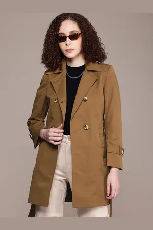 Roadster The Life Co. Notched Lapel Collar Longline Trench Coat