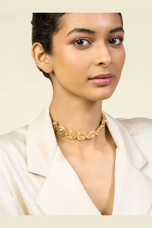 ISHARYA Brass Gold-Plated Choker Necklace