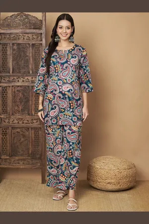 Kalini Paisley Printed Pure Cotton Top With Trouser