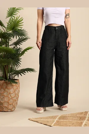 Mast & Harbour Women Wide Leg Light Fade Pure Cotton Jeans