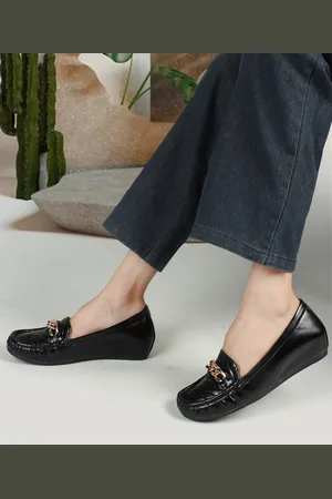 Elle Women Textured Heeled Lightweight Loafers