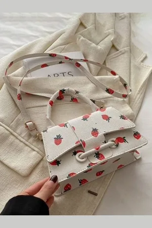 Stylecast Printed Structured Handheld Bag with Bow Detail