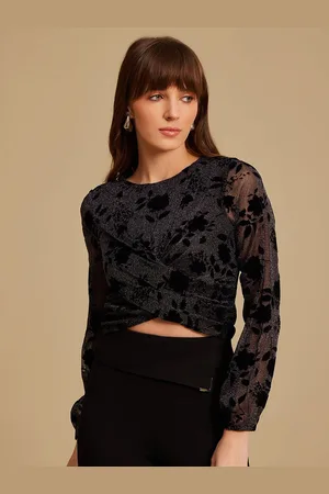 Kazo Women Self Design Crop Top