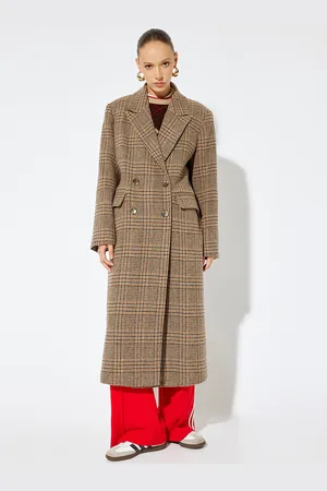 Koton Women Notched Lapel Double Breasted Overcoat