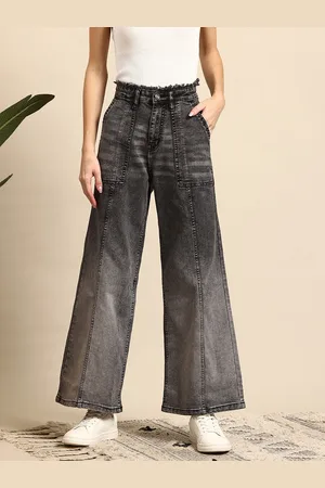 Mast & Harbour Women Wide Leg High-Rise Light Fade Ombre Jeans