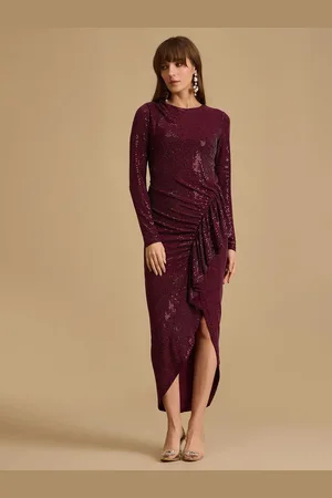 Kazo Women Embellished Sequined Sheath Midi Dress