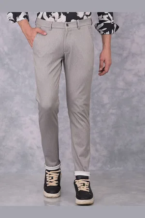Crimsoune Club Men Textured Printed Smart Slim Fit Chinos Trousers