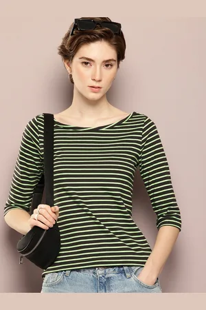 Kook N Keech Striped Boat Neck Pure Cotton Top